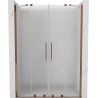 Mexen Velar Duo uși de duș glisante 140 cm, geruite, aur roz - 871-140-000-32-60