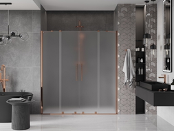 Mexen Velar Duo uși de duș glisante 180 cm, înghețat, aur roz - 871-180-000-32-60
