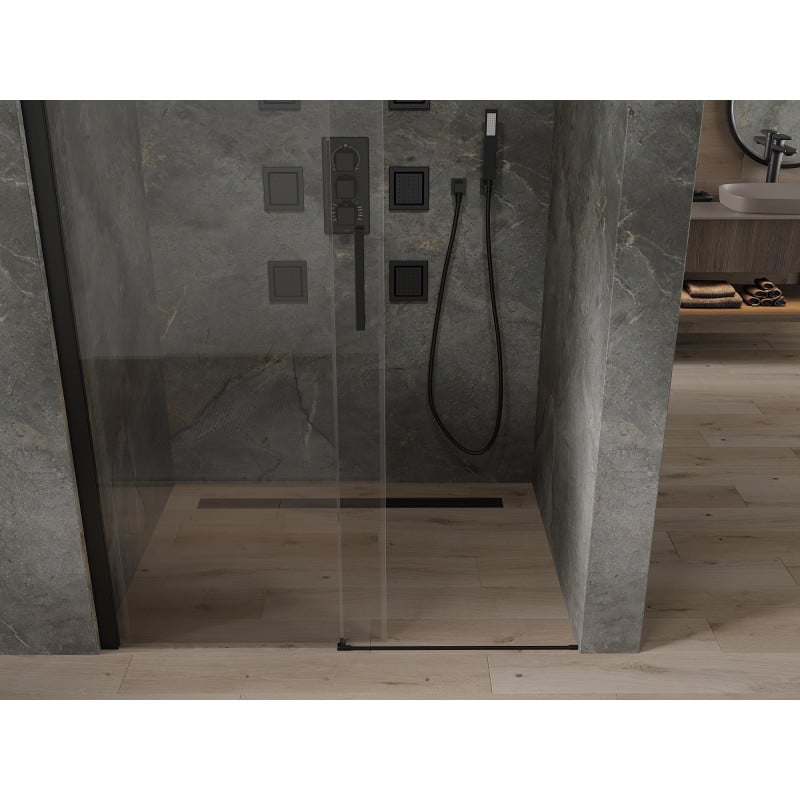 Mexen Omega uși de duș glisante 150 cm, transparente, negre - 825-150-000-70-00