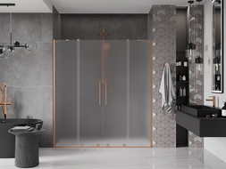 Mexen Velar Duo uși de duș glisante 170 cm, înghețat, cupru periat - 871-170-000-32-65