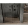 Mexen Omega 140 cm-es toló zuhanyajtó, áttetsző, fekete - 825-140-000-70-00