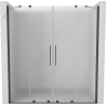 Mexen Velar Duo uși de duș glisante 180 cm, înghețat, gri armă periat - 871-180-000-32-66