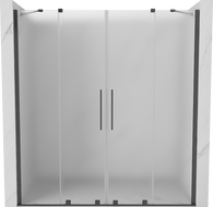 Mexen Velar Duo uși de duș glisante 180 cm, înghețat, gri armă periat - 871-180-000-32-66