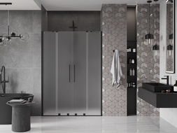 Mexen Velar Duo uși de duș glisante 140 cm, mat, negre - 871-140-000-32-70