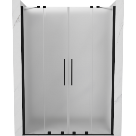Mexen Velar Duo uși de duș glisante 160 cm, satin, negre - 871-160-000-32-70