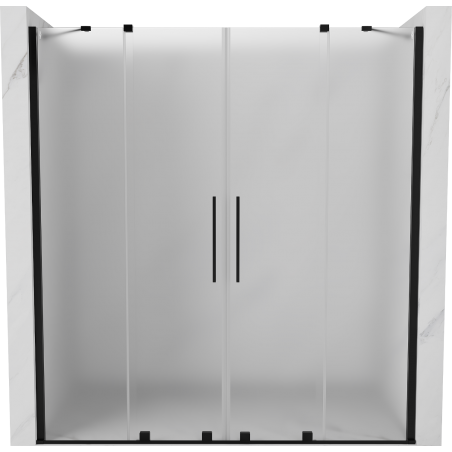 Mexen Velar Duo uși de duș glisante 180 cm, sablat, negru - 871-180-000-32-70