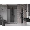 Mexen Velar Duo tolózuhanyajtó 160 cm, zúzmarás, fekete - 871-160-000-32-70