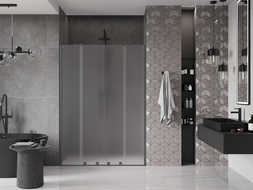 Mexen Velar Duo uși de duș glisante 150 cm, mat, gun metal - 871-150-000-32-95