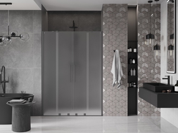 Mexen Velar Duo uși de duș glisante 140 cm, mat, gun metal - 871-140-000-32-95