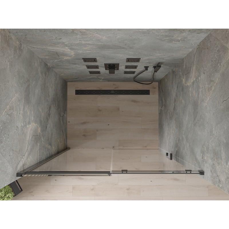 Mexen Omega toló zuhanyajtó 120 cm, átlátszó, fekete - 825-120-000-70-00