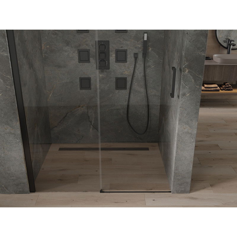 Mexen Omega uși de duș glisante 110 cm, transparent, negru - 825-110-000-70-00