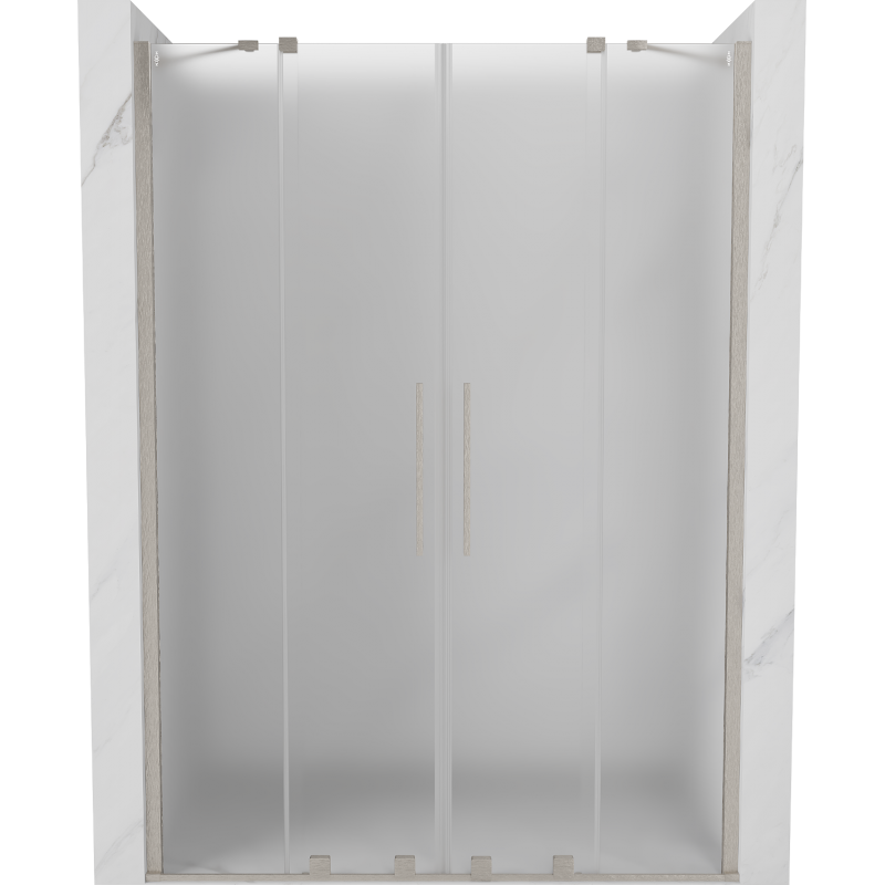 Mexen Velar Duo uși de duș glisante 140 cm, sticlă mată, nichel periat - 871-140-000-32-97