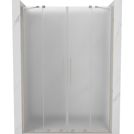 Mexen Velar Duo uși de duș glisante 140 cm, sticlă mată, nichel periat - 871-140-000-32-97
