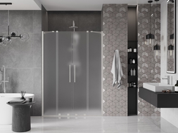 Mexen Velar Duo uși de duș glisante 140 cm, mat, nichel periat - 871-140-000-32-97