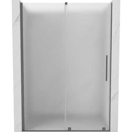 Mexen Velar tolóajtós zuhanykabin 160 cm, zúzott üveg, gun metal - 871-160-000-31-95