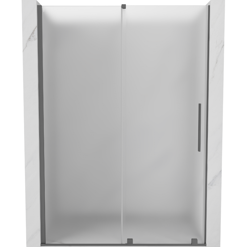 Mexen Velar 140 cm-es toló zuhanyajtó, homokfúvott, gunmetal - 871-140-000-31-95
