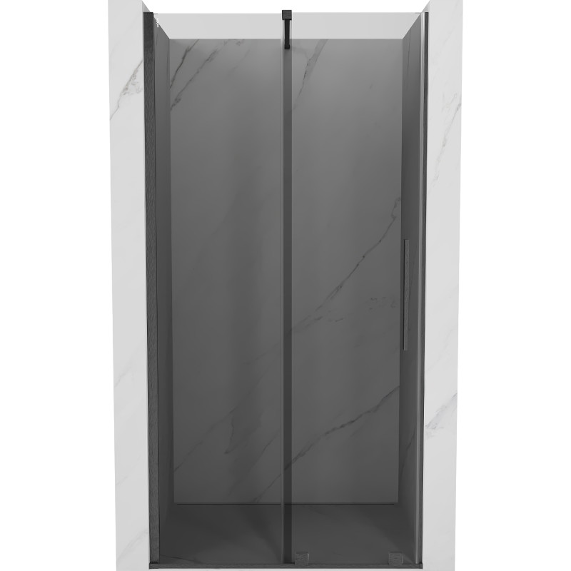 Mexen Velar 90 cm-es tolózuhanyajtó, grafit, gun gray szálcsiszolt - 871-090-000-41-66