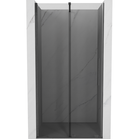 Mexen Velar 90 cm-es tolózuhanyajtó, grafit, gun gray szálcsiszolt - 871-090-000-41-66