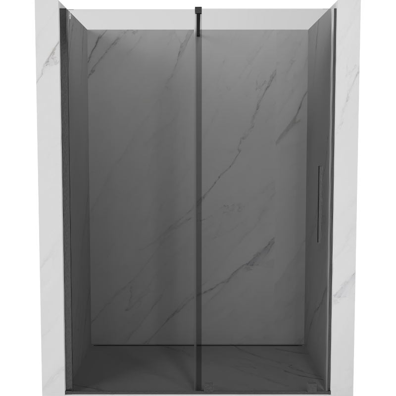 Mexen Velar toló zuhanyajtó 140 cm, grafit, szálcsiszolt gun gray - 871-140-000-41-66
