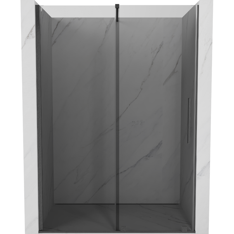 Mexen Velar uși de duș glisante 160 cm, grafit, gun gray periat - 871-160-000-41-66