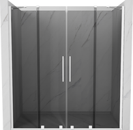Mexen Velar Duo 200 cm-es tolóajtós zuhanyajtó, grafit, fehér - 871-200-000-42-20