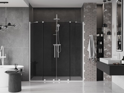 Mexen Velar Duo uși de duș glisante 180 cm, grafit, alb - 871-180-000-42-20