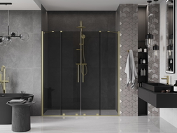 Mexen Velar Duo toló zuhanyajtó 170 cm, grafit, arany kefélt - 871-170-000-42-55