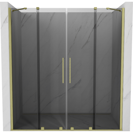 Mexen Velar Duo toló zuhanyajtó 200 cm, grafit, arany kefe - 871-200-000-42-55