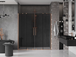 Mexen Velar Duo uși de duș glisante 180 cm, grafit, cupru periat - 871-180-000-42-65