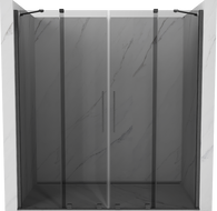 Mexen Velar Duo uși de duș culisante 200 cm, grafit, gri armat periat - 871-200-000-42-66