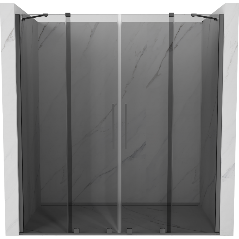 Mexen Velar Duo uși de duș glisante 180 cm, grafit, gun metal - 871-180-000-42-95