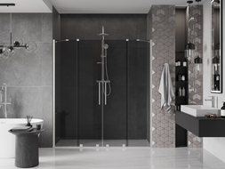Mexen Velar Duo uși de duș glisante 180 cm, grafit, nichel periat - 871-180-000-42-97
