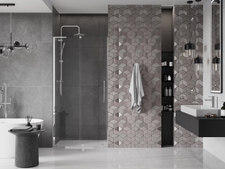 Mexen Velar L tolózuhanyajtó 110 cm, átlátszó, króm - 871-110-003-01-01