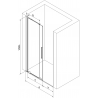 Mexen Velar L tolóajtós zuhanyajtó 110 cm, átlátszó, króm - 871-110-003-01-01