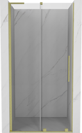 Mexen Velar L usi de duș glisante 120 cm, transparente, aurii periate - 871-120-003-01-55