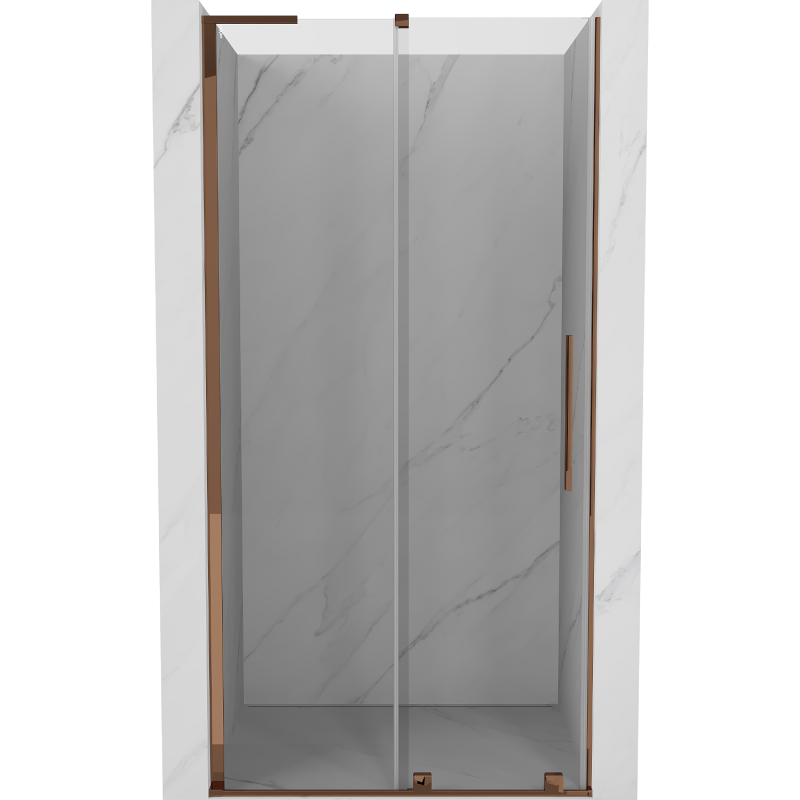 Mexen Velar L uși de duș glisante 110 cm, transparent, aur roz - 871-110-003-01-60