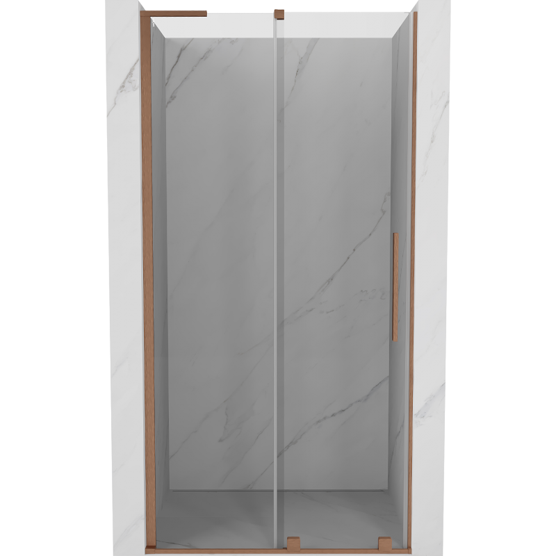 Mexen Velar L uși de duș glisante 90 cm, transparent, cupru periat - 871-090-003-01-65
