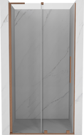 Mexen Velar L toló zuhanyajtó 90 cm, átlátszó, kefélt réz - 871-090-003-01-65
