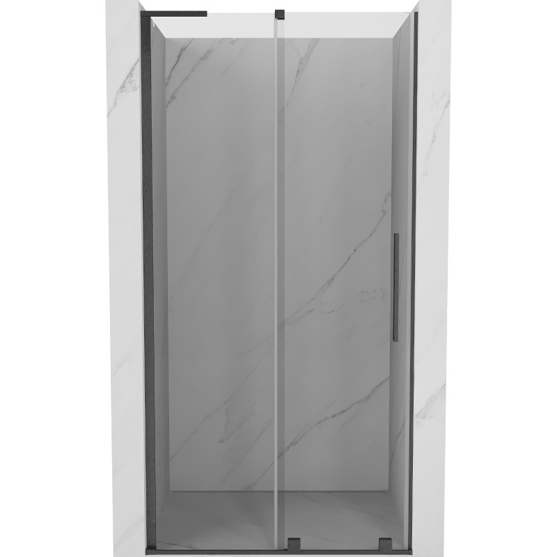 Mexen Velar L 90 cm-es, átlátszó, szálcsiszolt gun gray tolóajtós zuhanykabin - 871-090-003-01-66