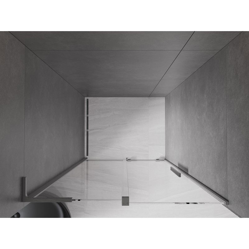 Mexen Velar L uși de duș glisante 100 cm, transparent, gri armă periat - 871-100-003-01-66