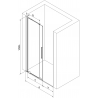 Mexen Velar L uși de duș glisante 90 cm, transparent, gri pistol periat - 871-090-003-01-66