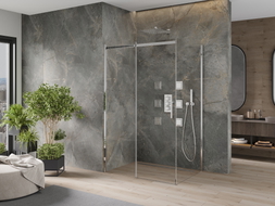 Mexen Omega 110 x 90 cm-es tolóajtós zuhanykabin, átlátszó, króm - 825-110-090-01-00