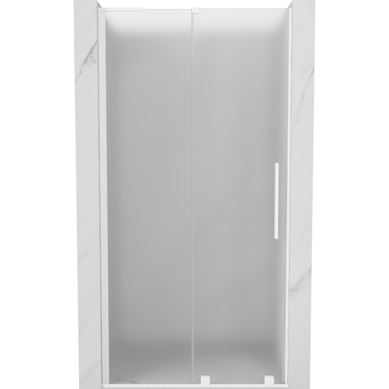 Mexen Velar L ușă de duș glisantă 100 cm, sticlă înghețată, albă - 871-100-003-31-20