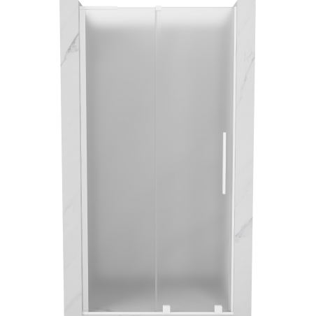 Mexen Velar L ușă de duș glisantă 100 cm, sticlă înghețată, albă - 871-100-003-31-20