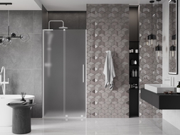 Mexen Velar L tolóajtós zuhanyajtó 110 cm, matt, fehér - 871-110-003-31-20