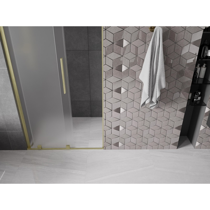 Mexen Velar L uși de duș glisante 90 cm, mat, aurii periate - 871-090-003-31-55