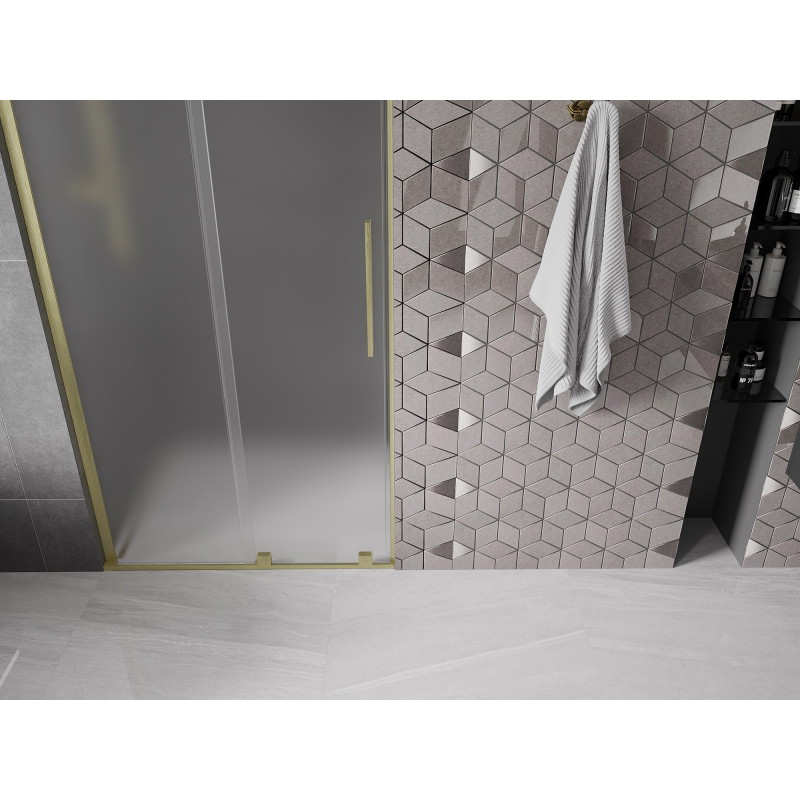 Mexen Velar L uși de duș glisante 90 cm, mat, aurii periate - 871-090-003-31-55