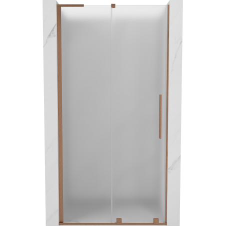 Mexen Velar L tolóajtós zuhanyajtó 120 cm, jégvirágos, kefélt réz - 871-120-003-31-65