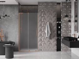 Mexen Velar L uși de duș glisante 110 cm, satin, cupru periat - 871-110-003-31-65