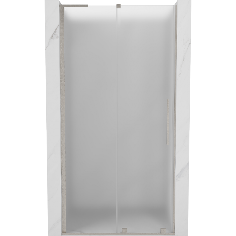 Mexen Velar L tolóajtós zuhanyajtó 120 cm, zúzmarás, kefélt nikkel - 871-120-003-31-97